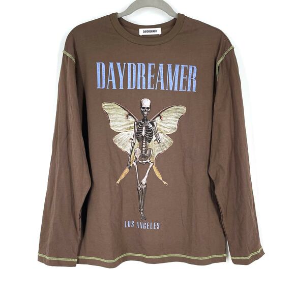 Daydreamer Skeleton Angel Reverse Long Sleeve Top Brown Small NWOT - Picture 6 of 6